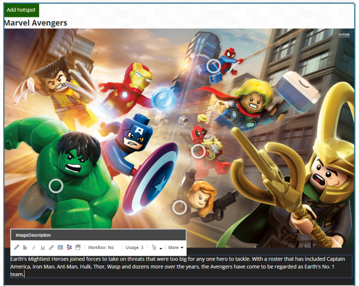 Hotspot gallery add button functionality
