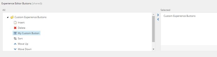 experience editor button added